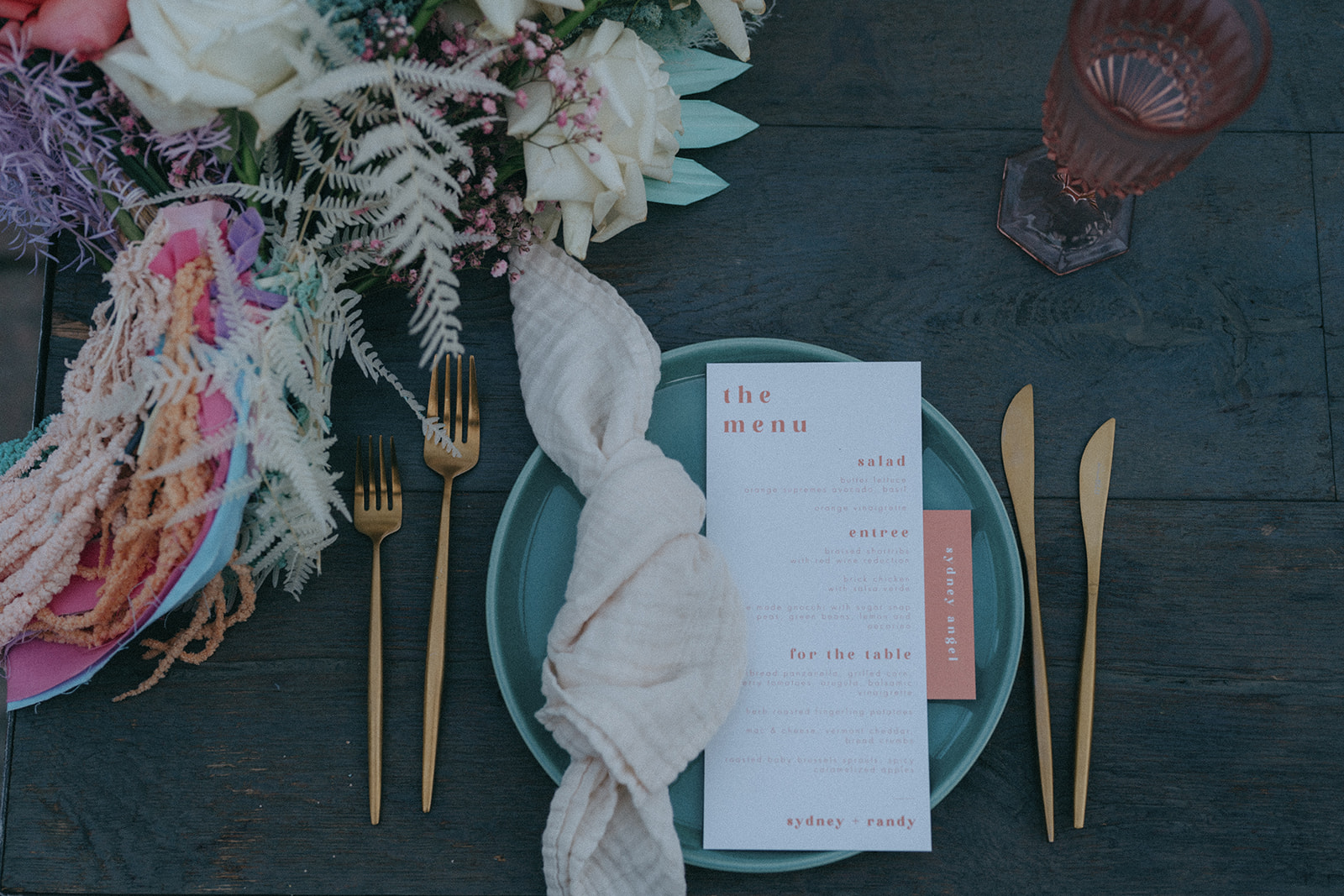 Perfect Wedding Menu by Red Table Catering, photo by Elsie Goodman